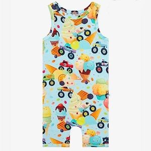 Posh Peanut Monster Truck & Ice Cream Baby Romper Unisex 3-6 Months